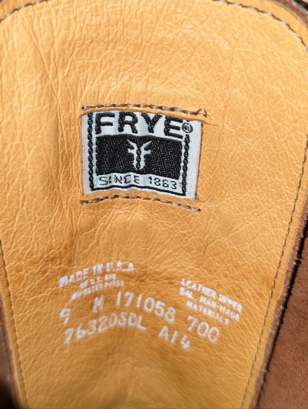 Frye Campus Lug Tall Lace Up Boots – Cognac Leather – Size 9 - Picture 14 of 16